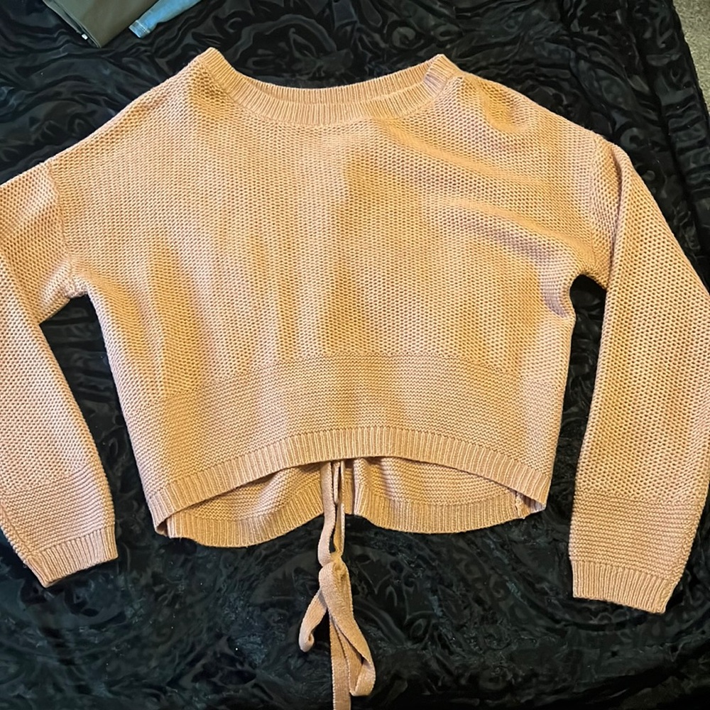 Pink open back sweater
